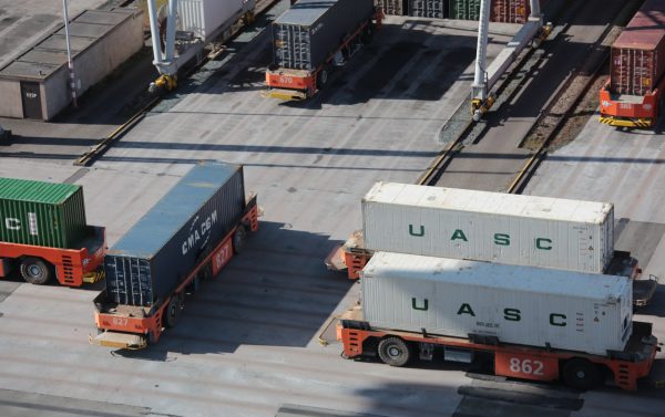 cargo van being carried